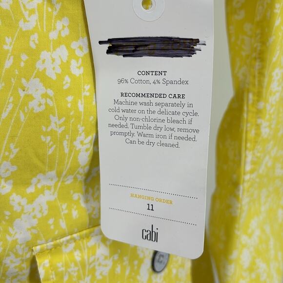 Cabi Yellow Printed Field Jacket Size Small New - Picture 7 of 16